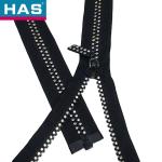 Rhinestone Zipper 10# Polished Open End Plastic Diamond Zipper for Clothing