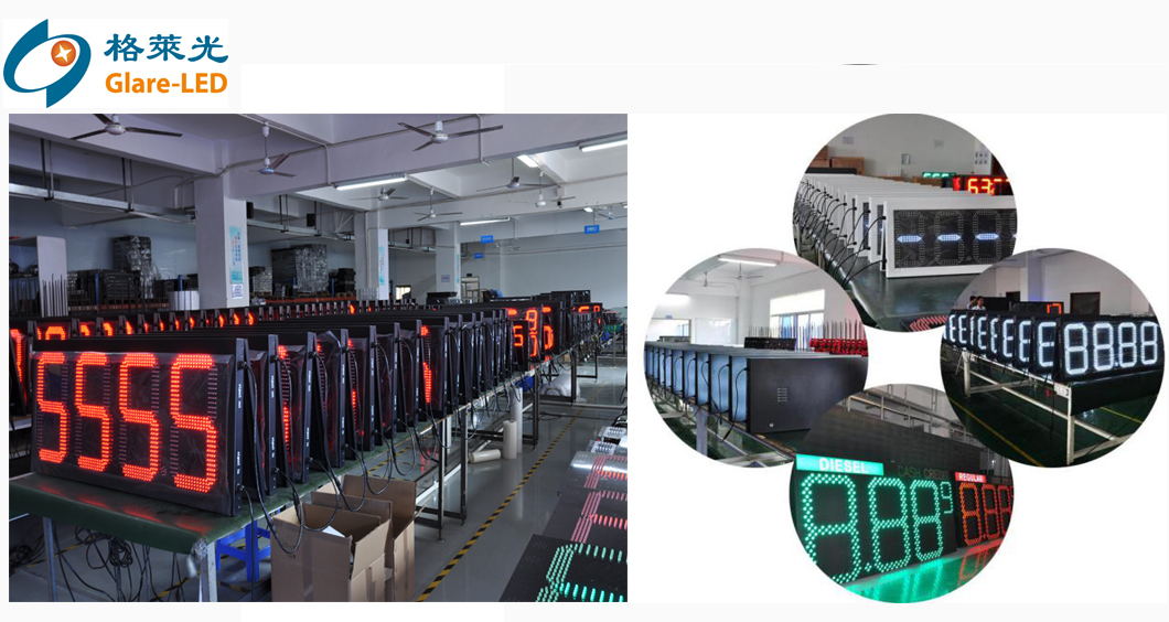 60HZ 50HZ Super Huge Size 8.889 10 Led Gas Price Sign For Gas Station Changing