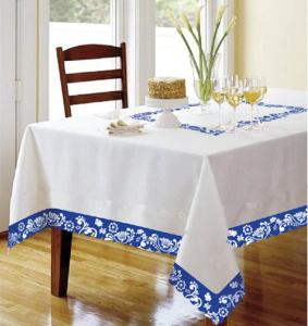 China BSCI audit passed-Luxuary 100% Polyester Delicate life printed tablecloth wholesale