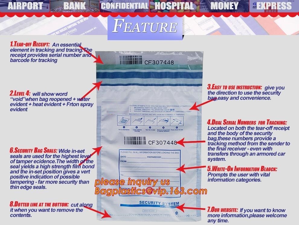 Plastic Money/Evidence Security Envelopes Cash Deposit Seal Bags, Bank Industrial Use cash security deposit bags, bageas