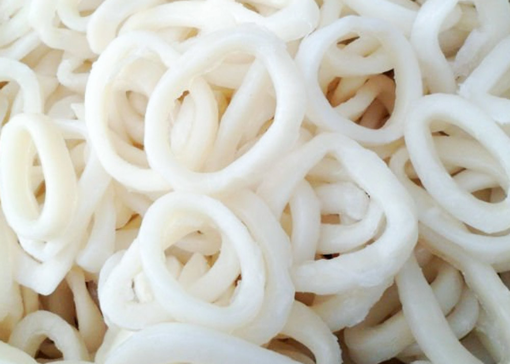 Forzen Squid Rings White Color Eu Standard Diameter 3-7cm Chemical Off