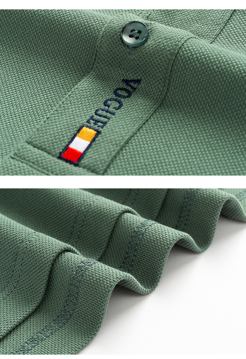 Knitted Casual Cotton Lapel Short Sleeve T-shirt Plus Size Lapel Business Polo Shirt
