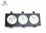 Residential 3W 4W 5W Adjustable Led Recessed Lighting Square Three Head Indoor