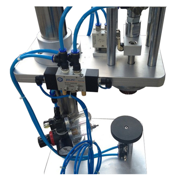 Pneumatic Automatic Perfume Bottle Crimping Machine For Metal Cap Press