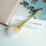 Single Slim Waist Face Powder Makeup Brush Soft Hair Gold Color