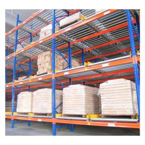 China Pallet Flow Racking for FIFO Storage of 300-1500kgs/pallet in Blue/Orange/Yellow/Grey wholesale