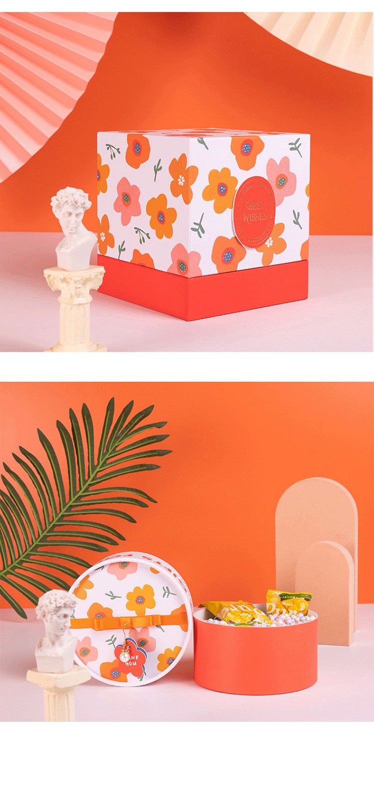 Pink gift box fairy design white cardboard birthday exquisite gift box packaging customizable box