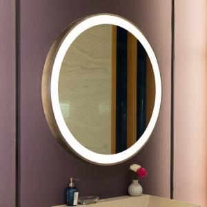 China Golden Metal Framed Makeup Mirror for Home Hanging Decorative in Fitness Gym Center wholesale