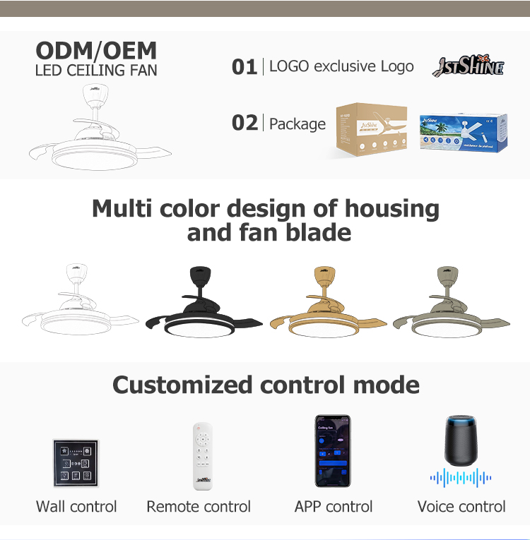Starry Decorative LED Ceiling Fan with Retractable Hidden Blades and Air Conditioning