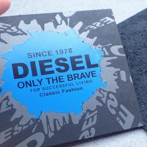 China Silver Foil Printed Logo Straight Cut Leather Embossed Patches wholesale