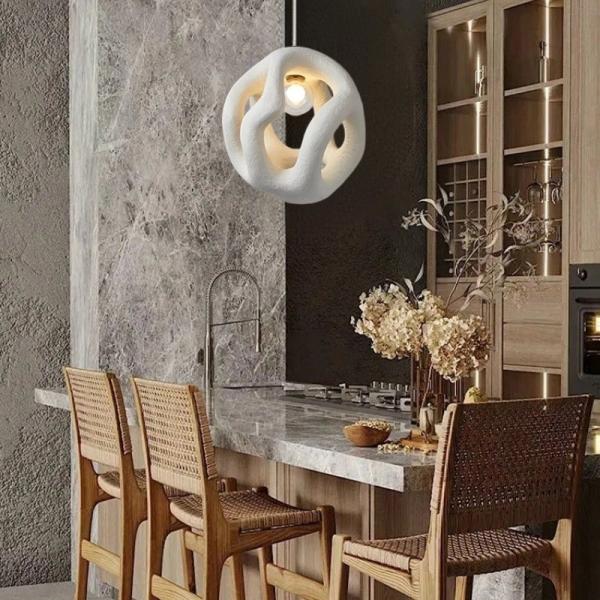 Organic Modern Chandelier Wabi Sabi Inspired Hanging Lamp for Minimalist Interiors Café Boutique Spaces Modern Pendant Light