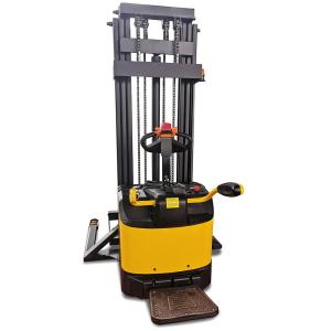 China Rider Straddle 1500kg 3310lb Double Deck Electric Pallet Stacker wholesale