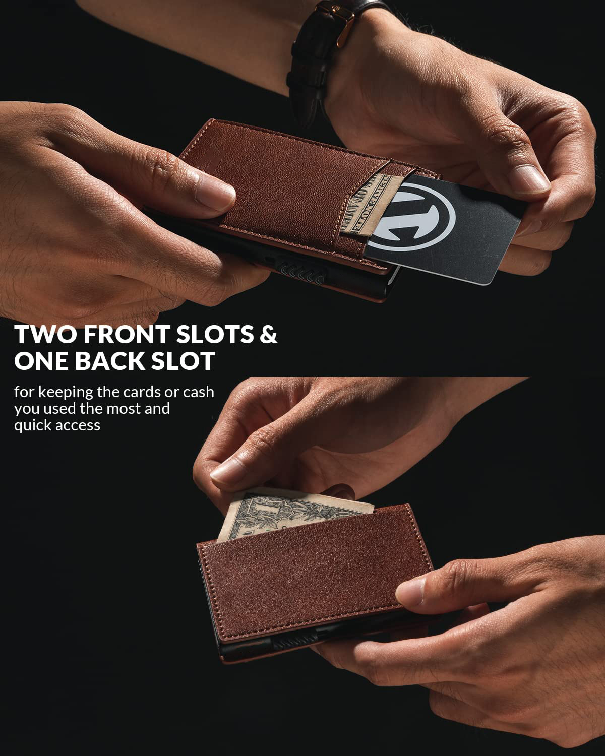 Fashion Mens Genuine Leather Slim Billfold Wallet Card Holder Ultra-Thin Carbon Fiber Rfid Wallet
