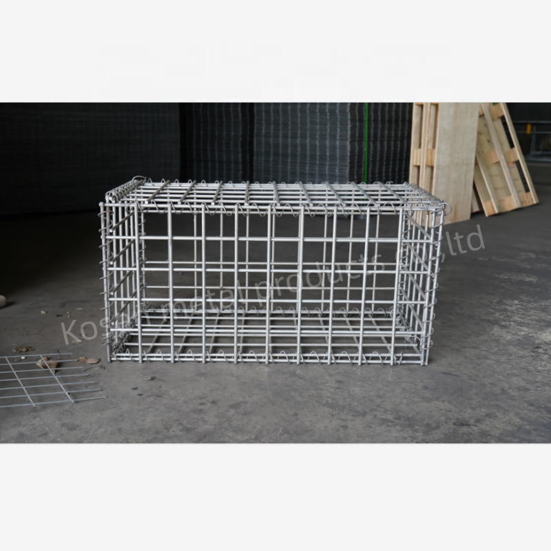 100*50*30 Aperture PVC Coated Gabion Baskets for Stones Silver Green Gray Blue Yellow