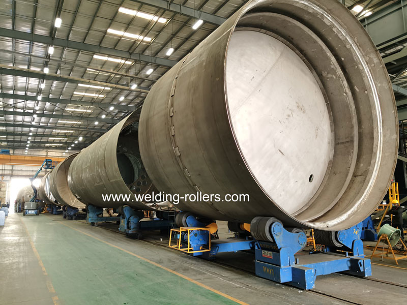 100 Ton Welding Pipe Rollers Selfing Aliging Heavy Duty With PU Wheels