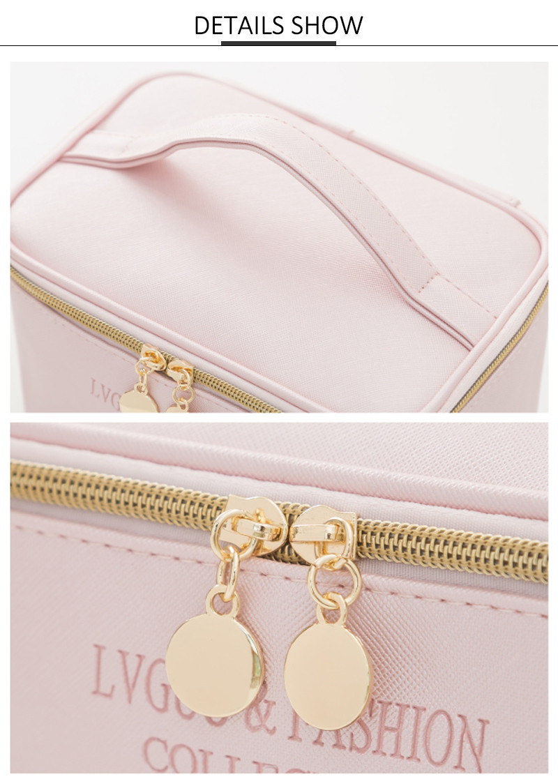 Simple Style Zipper PU Cosmetic Bag Three Piece Set