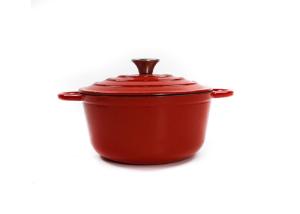 China OEM ODM 21.3*10cm Red Cast Iron Dutch Oven ISO9001 certificated wholesale