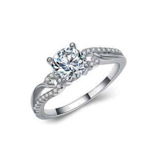 China Women Sterling Silver Created White Sapphire Engagement Ring (RE111) wholesale