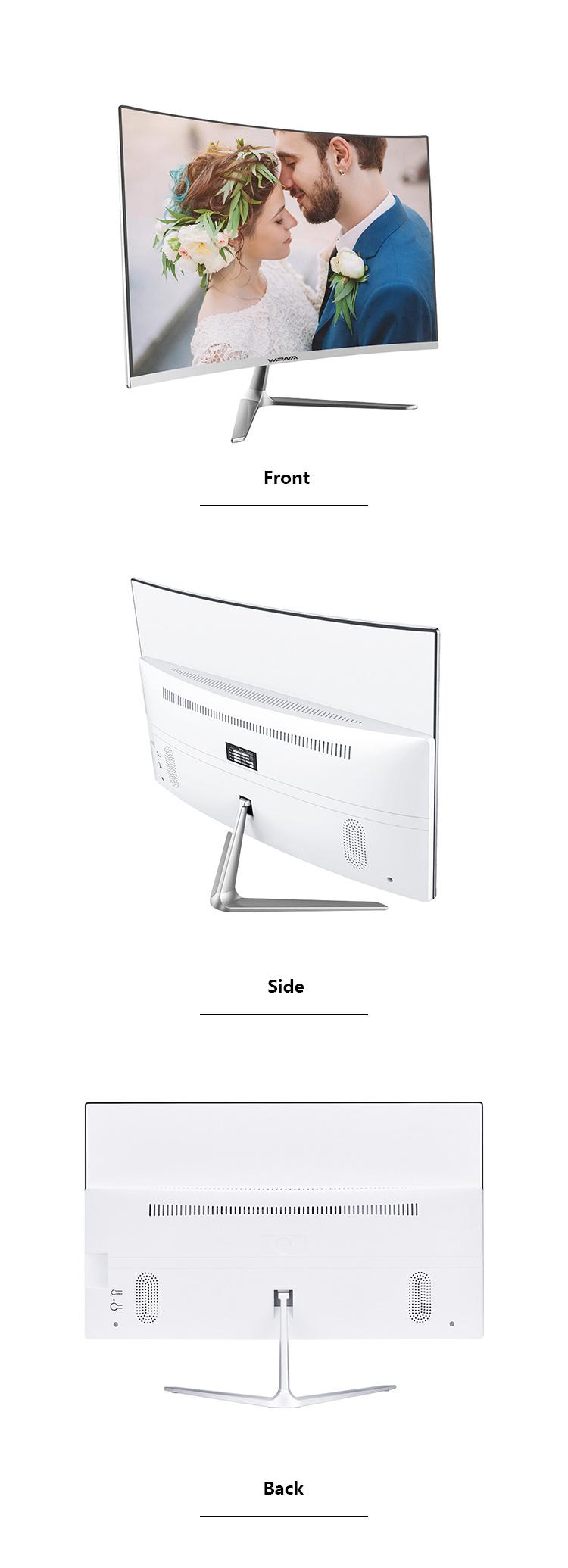 23.8" Curved Screen Monoblock Aio Gaming Desktop PC with OEM ODM Service and GTX1050 4GB