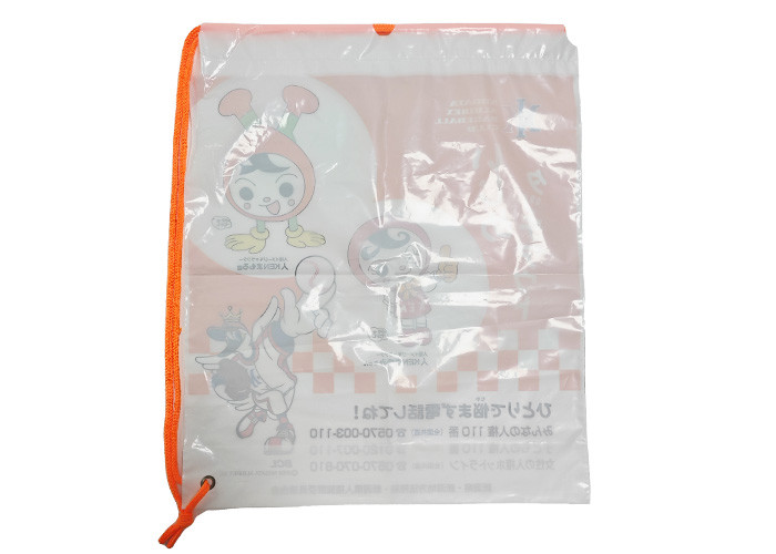 OEM / ODM Plastic Drawstring Bag Reusable LDPE Printing Rope Bag