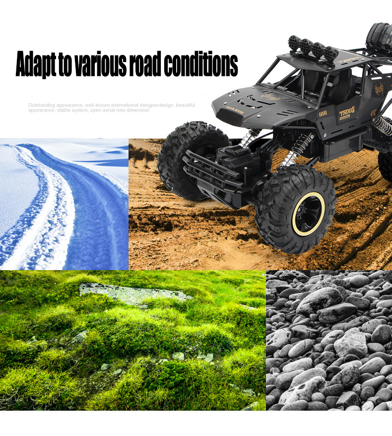 4WD Rechargeable Rock Crawler Electric Off Road Radio Remote Control Car for Kids Gifts