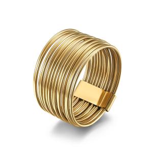 China Simple Glossy Spherical Stainless Steel Ring Gold Plated Stainless Steel Fashion Rings wholesale
