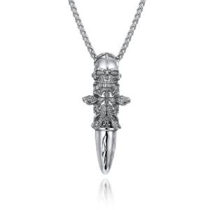 China Skull Shape Stainless Steel and Gold Pendants Necklaces for Men Jewelry wholesale