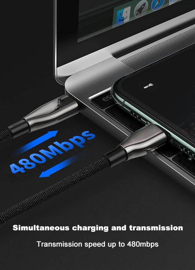 Zinc Alloy Usb C Pd To Lightning Cable 1.8m MFI Iphone Charging Usb Cable
