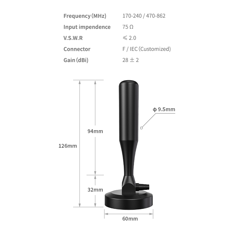 75 Ω Long Range Smart HDTV Digital Outdoor Magic Stick TV Antenna for Digital TV Indoor