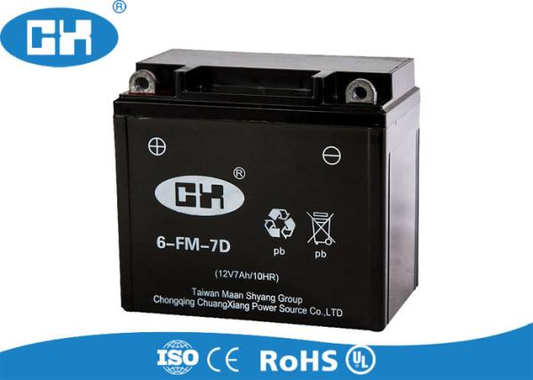 12v 7Ah 6 FM Sealed Motorcycle Batteries 138 * 77 * 122mm High Integrity