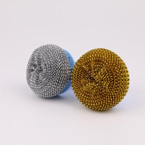 China Plastic Handle Stainless Steel Wire Scrubber 6.7*6.7*6cm Sustainable wholesale
