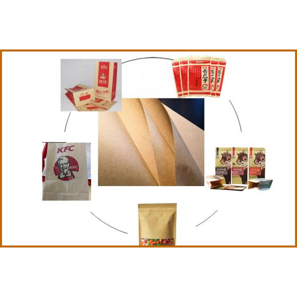 40GSM 50GSM Eco-friendly Food Grade Brown Paper Roll For Street Food Market 