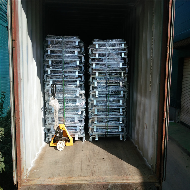 Custom Portable Folding Storage Cage , Mesh Cages For Storage Powder coated