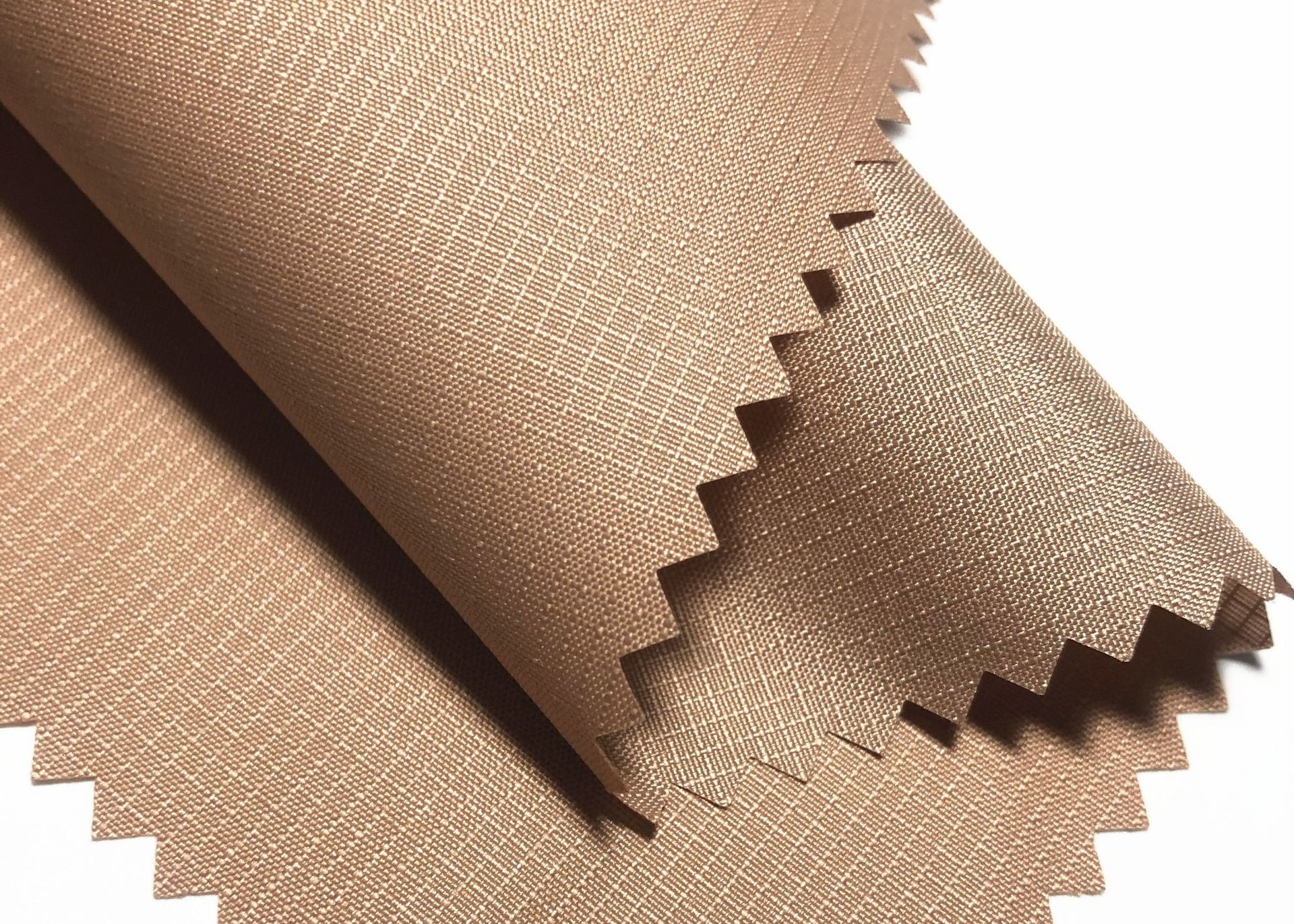 0.15 Grid 240t 75d*75d poly pongee Khaki color anti-velvet coating waterproof workwear fabric