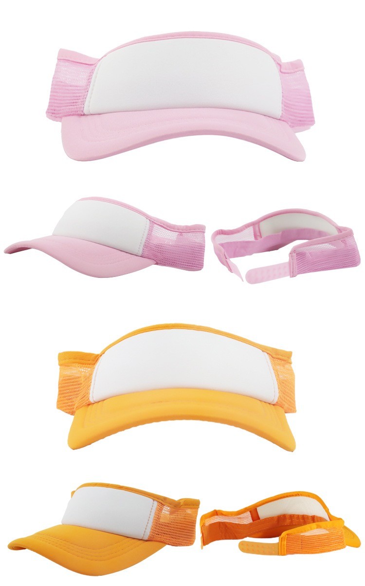 Stylish Sublimation Sun Visor Cap Mesh Cap For Heat Transfer All Colors Available