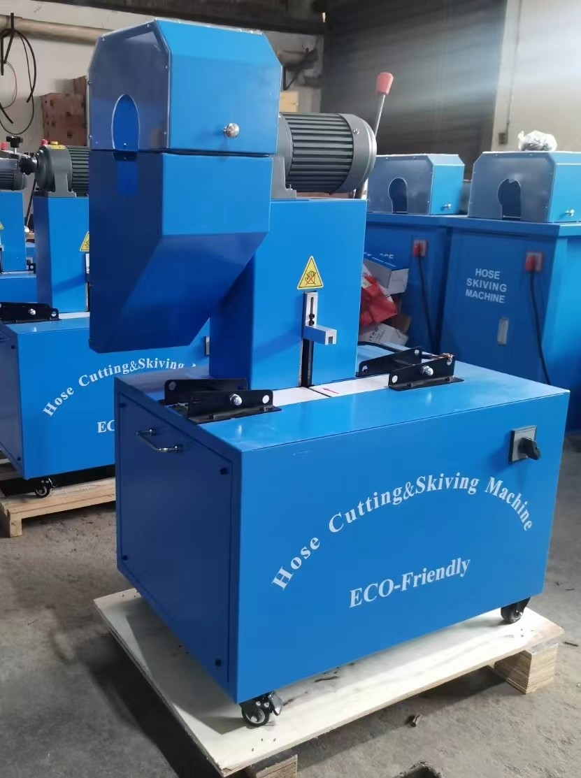 High Performance Electric 2 Inch 6 Layers Hose Cutting And Skiving Machine With Blade Protective Cover