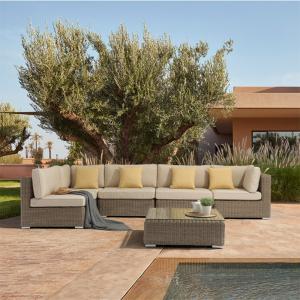 China Comfortable Patio Furniture Aluminum and Pe Rattan Garden Sofa Set for Waterproof Outdoor wholesale