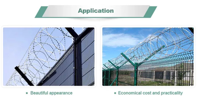 Bto-22 / Cbt-65 Barbed Tape Concertina Wire Hot Dipped Galvanized Sharp