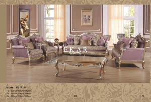 China Carved Luxury Living Room Purple Fabric European Royal Style Sofa wholesale