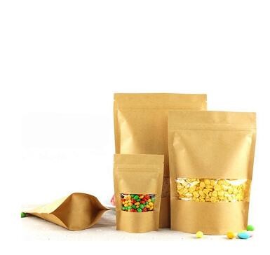 Custom food grade brown kraft aluminum foil zipper bag ,paper bags for packing food