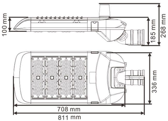 Long Lifespan High Power LED Street Lights 200 Watt 30000lm Uniform Light Emission
