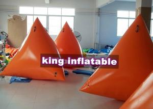 China Inflatable Triangle PVC Floating Toys / Orange Alert And Ad Buoys For Water Park on sale