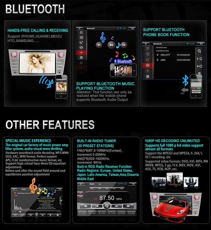 Ouchuangbo Auto GPS Navigation for Toyota Camry 2007-2011 Android 4.2 Radio Stereo iPod BT DVD Player OCB-8811B