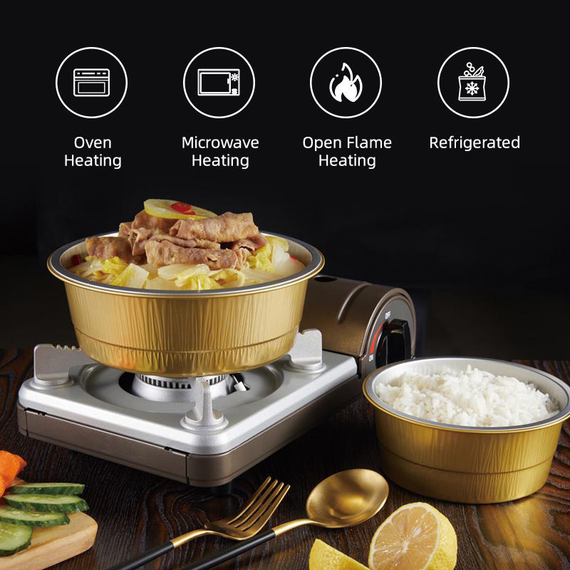 Customized Silver/Gold Aluminum Foil Food Package Boxes Rectangular/Round Shape Eco Friendly Printing
