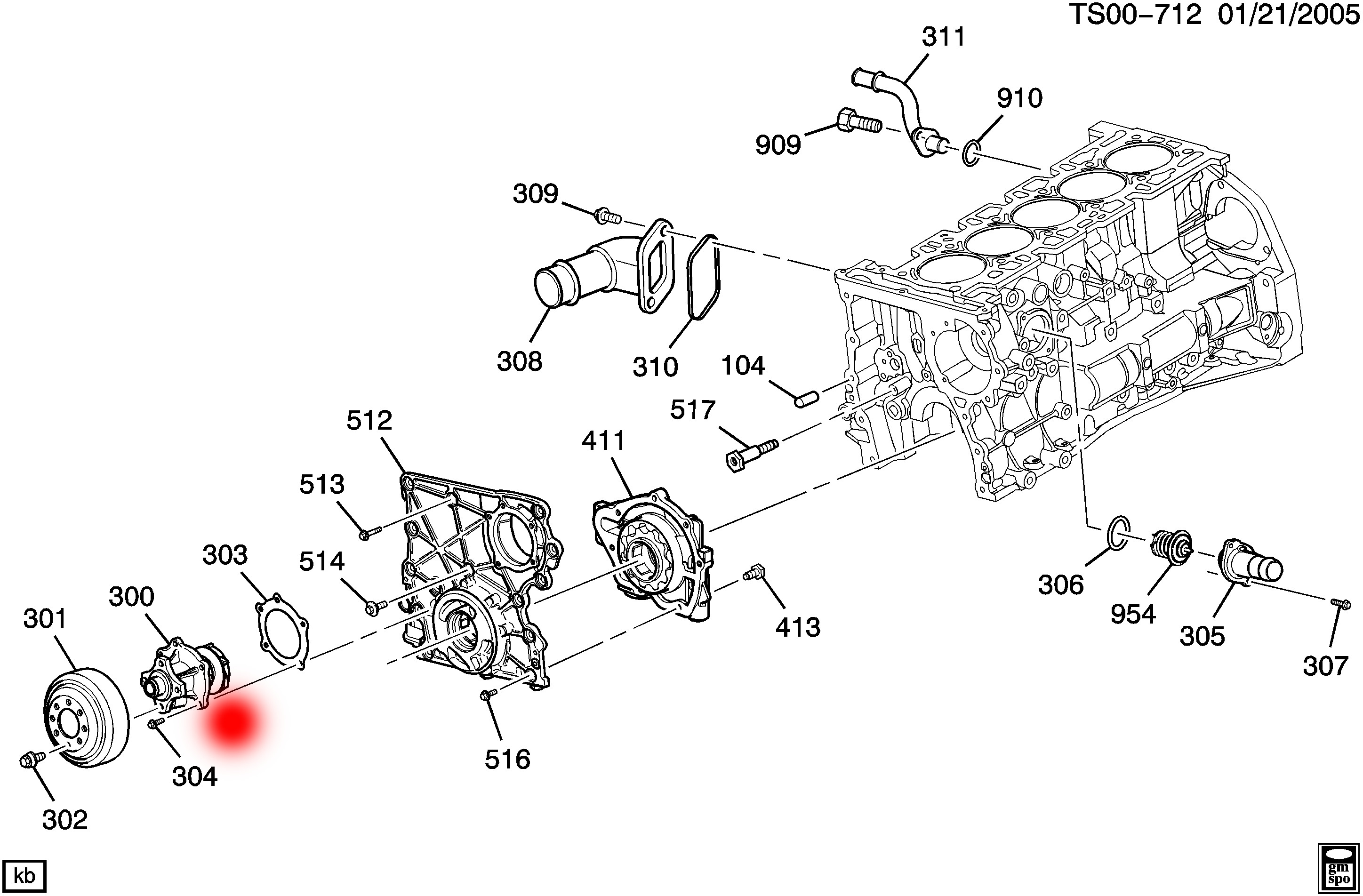 OEM 12620226 24576952 WATER PUMP FOR CHEVROLET TRAILBLAZER /HUMMER H33.5