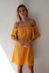 Summer women off shoulder golden dress