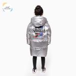 Breathable Winter Fashion Kids Wear Duck Down Jacket Long Pink Little Girls