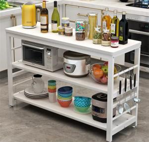 China Metal Wood Kitchen Bakers Microwave Rack Countertop Organizer 2 Tier wholesale