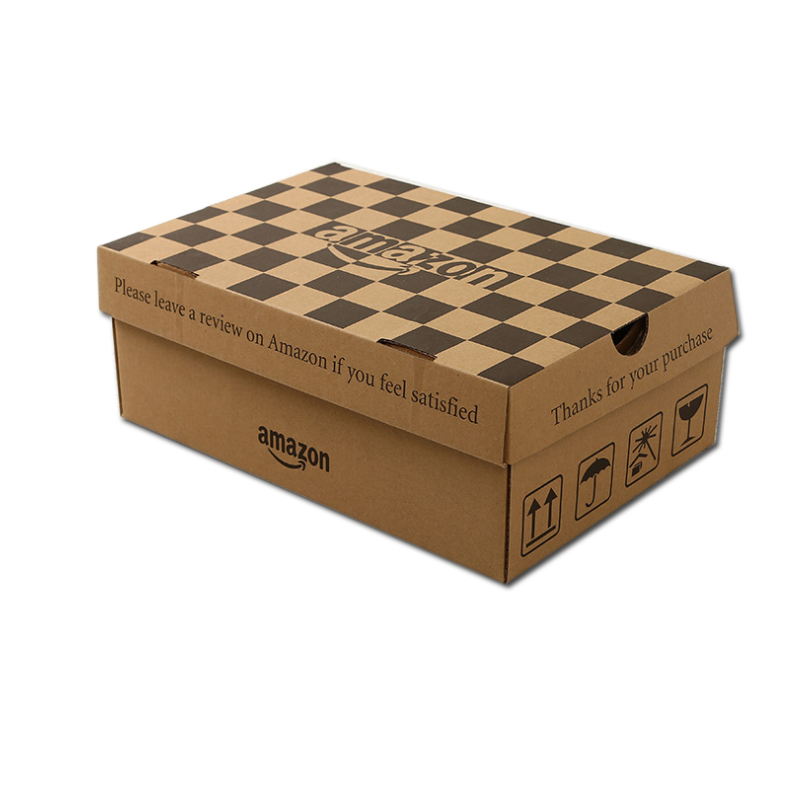 Custom Printing Folding Corrugated Shoe Boxes Rectangular Shape With Long Service Life