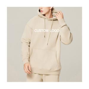 China 350G-700G Cotton French Terry Fleece Hooded Sweatshirt Men'S Oversized Loose Drop Shoulder wholesale